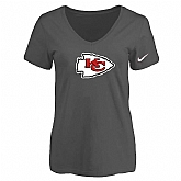 Women's Kansas City Chief D.Gray Logo V neck T-Shirt FengYun,baseball caps,new era cap wholesale,wholesale hats