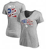 Women's Minnesota Vikings #22 Harrison Smith NFL Pro Line by Fanatics Branded Banner Wave Name & Number T Shirt Heathered Gray FengYun,baseball caps,new era cap wholesale,wholesale hats