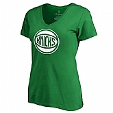 Women's New York Knicks Fanatics Branded Kelly Green St. Patrick's Day White Logo T-Shirt FengYun,baseball caps,new era cap wholesale,wholesale hats