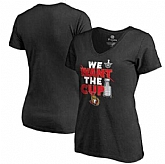 Women's Ottawa Senators Fanatics Branded 2017 NHL Stanley Cup Playoffs Participant Blue Line Slim Fit V Neck T Shirt Black FengYun,baseball caps,new era cap wholesale,wholesale hats