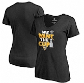 Women's Pittsburgh Penguins Fanatics Branded 2017 NHL Stanley Cup Playoff Participant Blue Line Slim Fit V Neck T Shirt Black FengYun,baseball caps,new era cap wholesale,wholesale hats