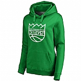 Women's Sacramento Kings Fanatics Branded Kelly Green St. Patrick's Day White Logo Pullover Hoodie FengYun,baseball caps,new era cap wholesale,wholesale hats