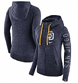 Women's San Diego Padres Nike Vintage Full-Zip Hoodie - Heather Navy FengYun,baseball caps,new era cap wholesale,wholesale hats