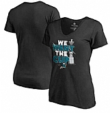 Women's San Jose Sharks Fanatics Branded 2017 NHL Stanley Cup Playoff Participant Blue Line Slim Fit V Neck T Shirt Black FengYun,baseball caps,new era cap wholesale,wholesale hats
