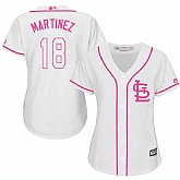 Women's St. Louis Cardinals #18 Carlos Martinez White Pink New Cool Base Jersey,baseball caps,new era cap wholesale,wholesale hats
