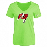 Women's Tampa Bay Buccaneers L.Green Logo V neck T-Shirt FengYun,baseball caps,new era cap wholesale,wholesale hats