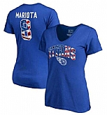 Women's Tennessee Titans #8 Marcus Mariota NFL Pro Line by Fanatics Branded Banner Wave Name & Number T Shirt Royal FengYun,baseball caps,new era cap wholesale,wholesale hats