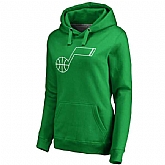 Women's Utah Jazz Fanatics Branded Kelly Green St. Patrick's Day White Logo Pullover Hoodie FengYun,baseball caps,new era cap wholesale,wholesale hats