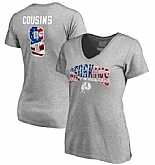 Women's Washington Redskins #8 Kirk Cousins NFL Pro Line by Fanatics Branded Banner Wave Name & Number T Shirt Heathered Gray FengYun,baseball caps,new era cap wholesale,wholesale hats