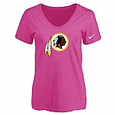 Women's Washington Redskins Peach Logo V neck T-Shirt FengYun,baseball caps,new era cap wholesale,wholesale hats