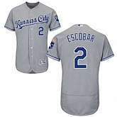 Kansas City Royals #2 Alcides Escobar Gray Flexbase Stitched Jersey DingZhi,baseball caps,new era cap wholesale,wholesale hats