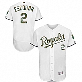 Kansas City Royals #2 Alcides Escobar White Memorial Day Flexbase Stitched Jersey DingZhi,baseball caps,new era cap wholesale,wholesale hats
