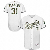 Kansas City Royals #31 Ian Kennedy White Memorial Day Flexbase Stitched Jersey DingZhi,baseball caps,new era cap wholesale,wholesale hats