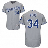 Kansas City Royals #34 Travis Wood Gray Flexbase Stitched Jersey DingZhi,baseball caps,new era cap wholesale,wholesale hats