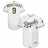 Kansas City Royals #8 Mike Moustakas White Memorial Day Flexbase Stitched Jersey DingZhi,baseball caps,new era cap wholesale,wholesale hats