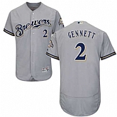 Milwaukee Brewers #2 Scooter Gennett Gray Flexbase Stitched Jersey DingZhi,baseball caps,new era cap wholesale,wholesale hats