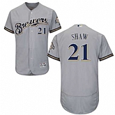 Milwaukee Brewers #21 Travis Shaw Gray Flexbase Stitched Jersey DingZhi,baseball caps,new era cap wholesale,wholesale hats