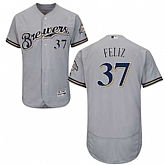 Milwaukee Brewers #37 Neftali Feliz Gray Flexbase Stitched Jersey DingZhi,baseball caps,new era cap wholesale,wholesale hats