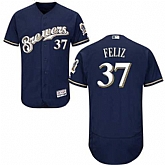 Milwaukee Brewers #37 Neftali Feliz Navy Flexbase Stitched Jersey DingZhi,baseball caps,new era cap wholesale,wholesale hats