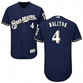 Milwaukee Brewers #4 Paul Molitor Navy Flexbase Stitched Jersey DingZhi,baseball caps,new era cap wholesale,wholesale hats