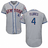 New York Mets #4 Wilmer Flores Gray Flexbase Stitched Jersey DingZhi,baseball caps,new era cap wholesale,wholesale hats