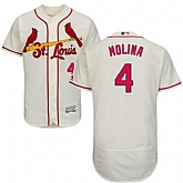 St. Louis Cardinals #4 Yadier Molina Cream Flexbase Stitched Jersey DingZhi,baseball caps,new era cap wholesale,wholesale hats