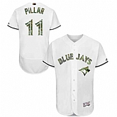 Toronto Blue Jays #11 Kevin Pillar White Memorial Day Flexbase Stitched Jersey DingZhi,baseball caps,new era cap wholesale,wholesale hats