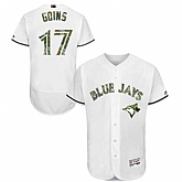 Toronto Blue Jays #17 Ryan Goins White Memorial Day Flexbase Stitched Jersey DingZhi,baseball caps,new era cap wholesale,wholesale hats