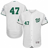 Washington Nationals #47 Gio Gonzalez White St. Patrick's Day Flexbase Stitched Jersey DingZhi,baseball caps,new era cap wholesale,wholesale hats