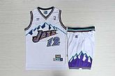 Jazz #12 John Stockton White Hardwood Classics Jersey(With Shorts),baseball caps,new era cap wholesale,wholesale hats
