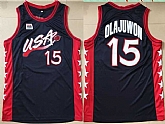 USA #15 Hakeem Olajuwon Black Dream Team III Jersey,baseball caps,new era cap wholesale,wholesale hats