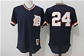Detroit Tigers #24 Miguel Cabrera Navy Blue Mitchell And Ness Throwback Pullover Stitched Jersey,baseball caps,new era cap wholesale,wholesale hats