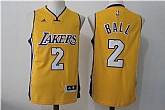 Los Angeles Lakers #2 Lonzo Ball Yellow Swingman Jersey,baseball caps,new era cap wholesale,wholesale hats