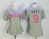 Women Chicago Cubs #9 Javier Baez Gray 2017 Mother's Day Cool Base Jersey,baseball caps,new era cap wholesale,wholesale hats
