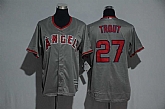 Youth Los Angeles Angels of Anaheim #27 Mike Trout Gray New Cool Base Jersey,baseball caps,new era cap wholesale,wholesale hats