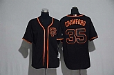 Youth San Francisco Giants #35 Brandon Crawford Black New Cool Base Jersey,baseball caps,new era cap wholesale,wholesale hats