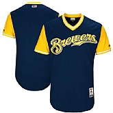 Customized Men's Milwaukee Brewers Majestic Navy 2017 Players Weekend Team Jersey,baseball caps,new era cap wholesale,wholesale hats