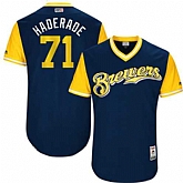 Milwaukee Brewers #71 Josh Hader Haderade Majestic Navy 2017 Players Weekend Jersey,baseball caps,new era cap wholesale,wholesale hats