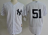 New York Yankees #51 Bernie Williams (No Name) Mitchell And Ness Throwback White New Cool Base Stitched Stitched Jerseys,baseball caps,new era cap wholesale,wholesale hats