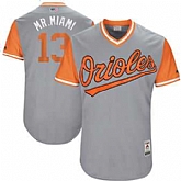 Baltimore Orioles #13 Manny Machado Mr. Miami Majestic Gray 2017 Players Weekend Jersey JiaSu,baseball caps,new era cap wholesale,wholesale hats