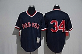 Boston Red Sox #34 David Ortiz (No Name) Navy Blue Mitchell And Ness Throwback Pullover Stitched MLB Jerseys,baseball caps,new era cap wholesale,wholesale hats
