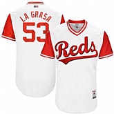 Cincinnati Reds #53 Wandy Peralta La Grasa Majestic White 2017 Players Weekend Jersey JiaSu,baseball caps,new era cap wholesale,wholesale hats