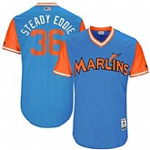Miami Marlins #36 Edinson Volquez Steady Eddie Majestic Blue 2017 Players Weekend Jersey JiaSu,baseball caps,new era cap wholesale,wholesale hats