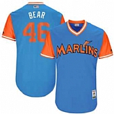 Miami Marlins #46 Kyle Barraclough Bear Majestic Blue 2017 Players Weekend Jersey JiaSu,baseball caps,new era cap wholesale,wholesale hats
