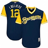 Milwaukee Brewers #12 Stephen Vogt I Believe Majestic Navy 2017 Players Weekend Jersey JiaSu,baseball caps,new era cap wholesale,wholesale hats