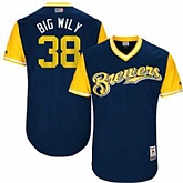 Milwaukee Brewers #38 Wily Peralta Big Wily Majestic Navy 2017 Players Weekend Jersey JiaSu,baseball caps,new era cap wholesale,wholesale hats