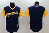 Milwaukee Brewers Blank Majestic Navy Players Weekend Mlb Jerseys,baseball caps,new era cap wholesale,wholesale hats