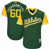 Oakland Athletics #60 Andrew Triggs Triggonometry Majestic Green 2017 Players Weekend Jersey JiaSu,baseball caps,new era cap wholesale,wholesale hats