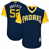 San Diego Padres #52 Brad Hand Brotato Majestic Navy 2017 Players Weekend Jersey JiaSu,baseball caps,new era cap wholesale,wholesale hats
