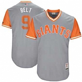 San Francisco Giants #9 Brandon Belt Belt Majestic Gray 2017 Players Weekend Jersey JiaSu,baseball caps,new era cap wholesale,wholesale hats